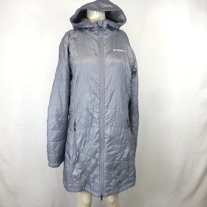 COLUMBIA ~ WOMENS XL ~ BLUE GRAY DUSTER PARKA OMNIT HEAT COAT